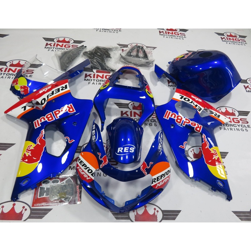 Suzuki GSXR1000 (2000-2002) Dark Blue RedBull Fairings No Seat Cowl No Bolt Kit No Tank Cover