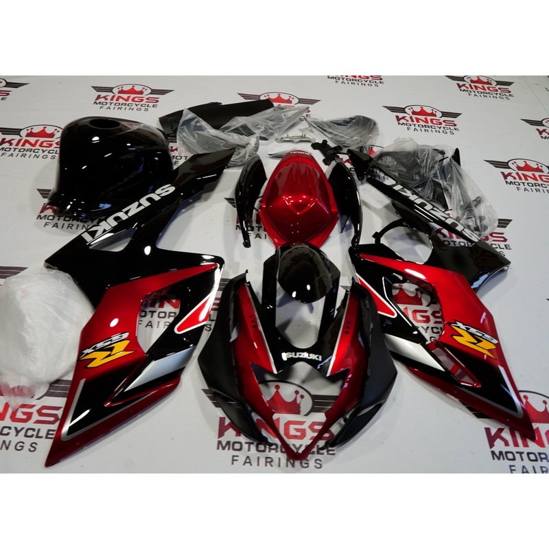 Suzuki GSXR1000 (2005-2006) Candy Apple Red & Black Fairings No Seat Cowl No Bolt Kit No Tank