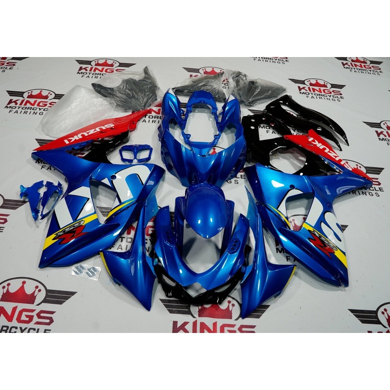 Suzuki GSXR1000 (2009-2016) Blue, White, Red, Black, Yellow Fairings Clear Windscreen: Free No Seat Cowl No Bolt Kit