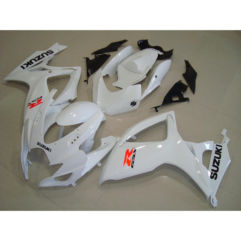 Suzuki GSXR600 (2004-2005) White, Black & Neon Orange Fairings No Seat Cowl No Bolt Kit No Tank