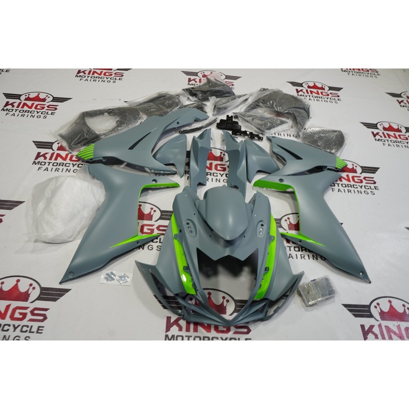Suzuki GSXR600 (2011-2023) Matte Blue Gray, Lime Green Fairings No Seat Cowl No Bolt Kit No Tank