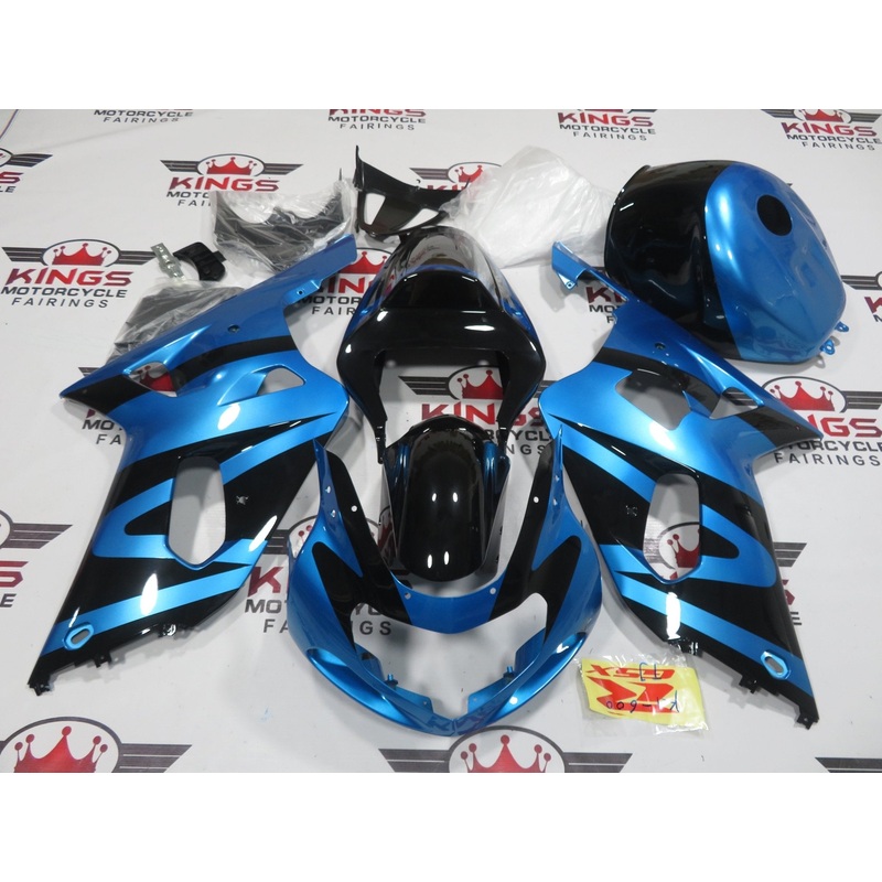 Suzuki GSXR750 (2000-2003) Black & Light Blue Fairings No Seat Cowl No Bolt Kit No Tank