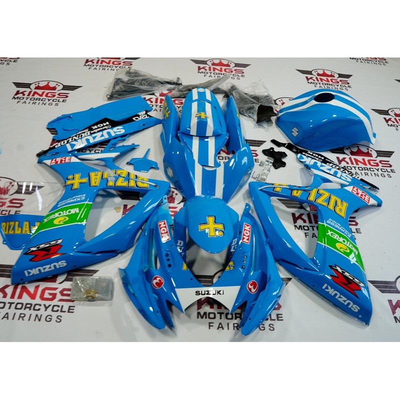 Suzuki GSXR750 (2006-2007) Light Blue & White Rizla Fairings No Seat Cowl No Bolt Kit No Tank