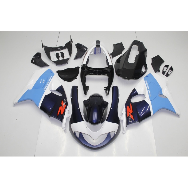 Suzuki TL1000R (1998-2003) White, Dark Blue, Black & Baby Blue Fairings Clear Windscreen: Free No Bolt Kit No Tank Cover