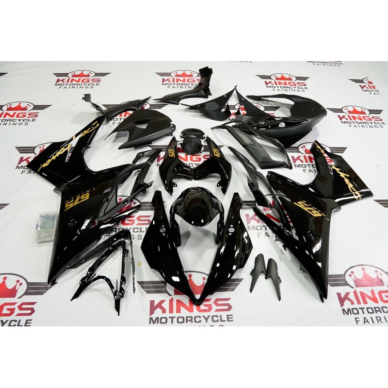 Triumph Daytona 675 (2013-2016) Black, Gold Fairings Clear Windscreen: Free No Bolt Kit