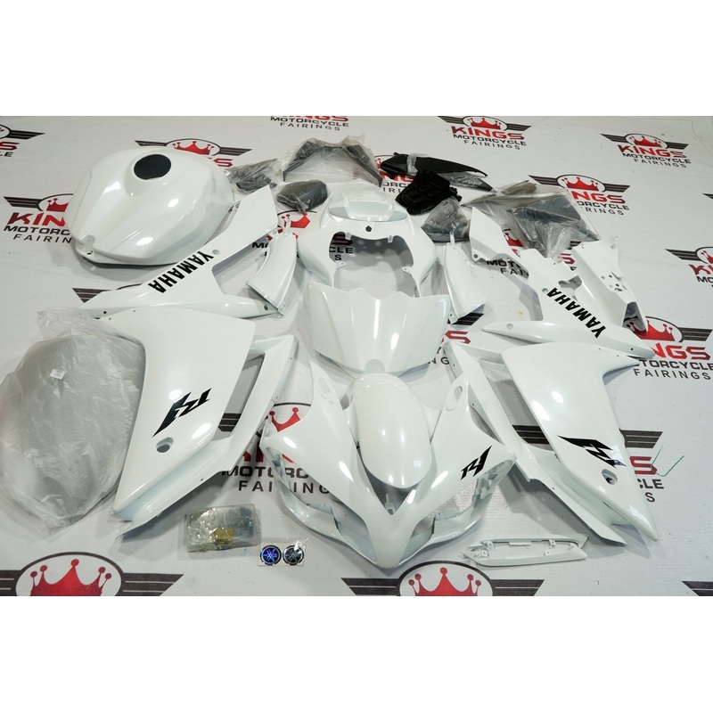 Yamaha YZF-R1 (2007-2008) White, Black Fairings No Seat Cowl No Bolt Kit No Tank