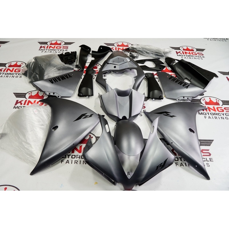 Yamaha YZF-R1 (2012-2014) Matte Gray, Black Fairings No Seat Cowl No Bolt Kit No Tank