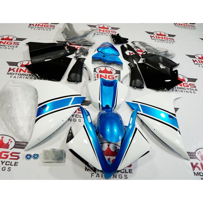 Yamaha YZF-R1 (2012-2014) White, Light Blue & Black Fairings No Seat Cowl No Bolt Kit No Tank