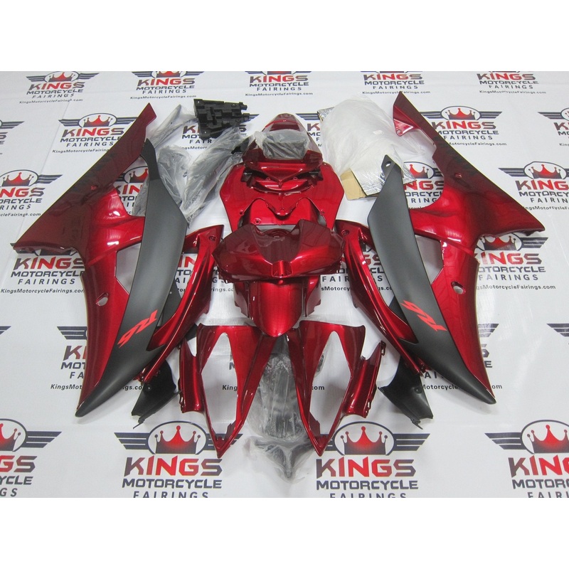 Yamaha YZF-R6 (2008-2016) Candy Apple Red, Matte Black Fairings No Seat Cowl No Bolt Kit No Tank
