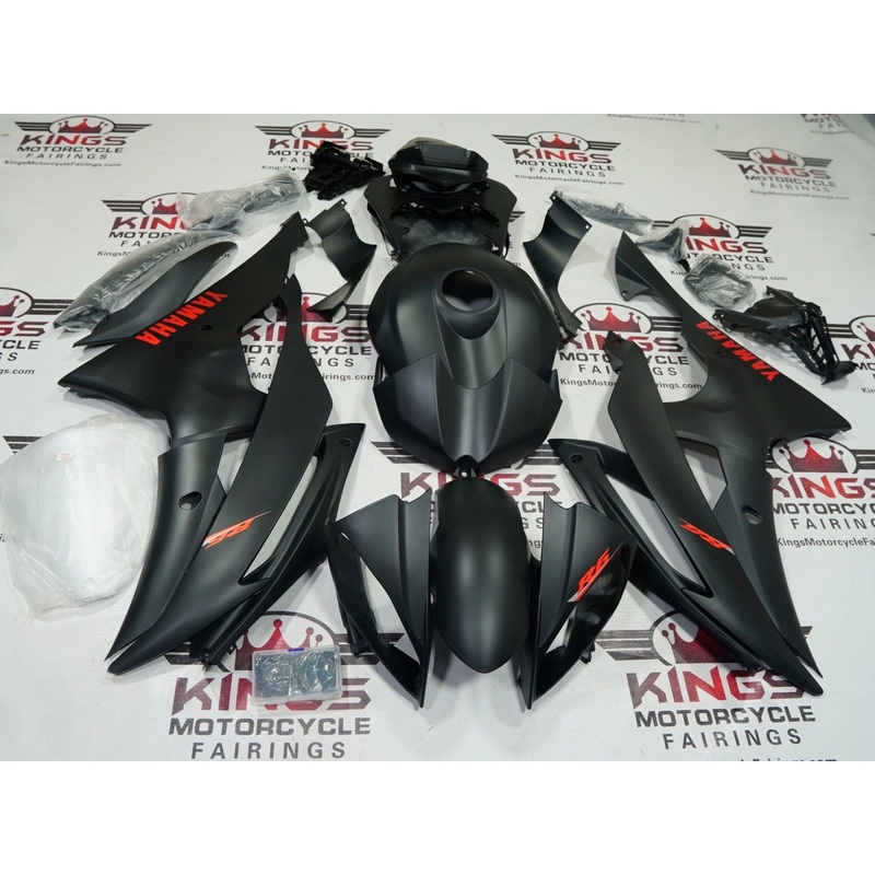 Yamaha YZF-R6 (2008-2016) Matte Black, Red Fairings No Seat Cowl No Bolt Kit No Tank