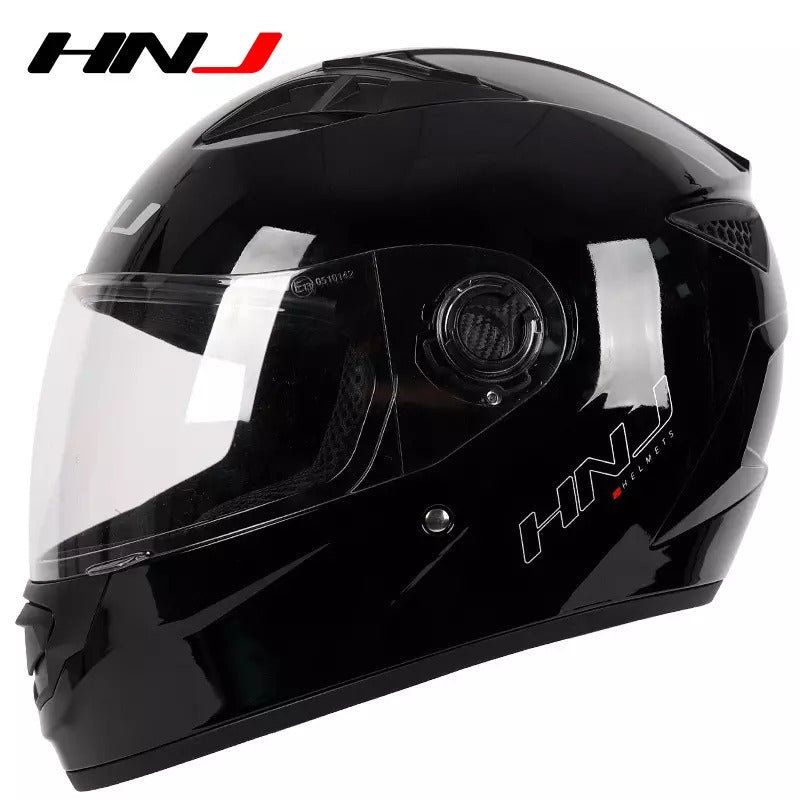 Black HNJ Motorcycle Helmet with Clear Visor Clear Visor