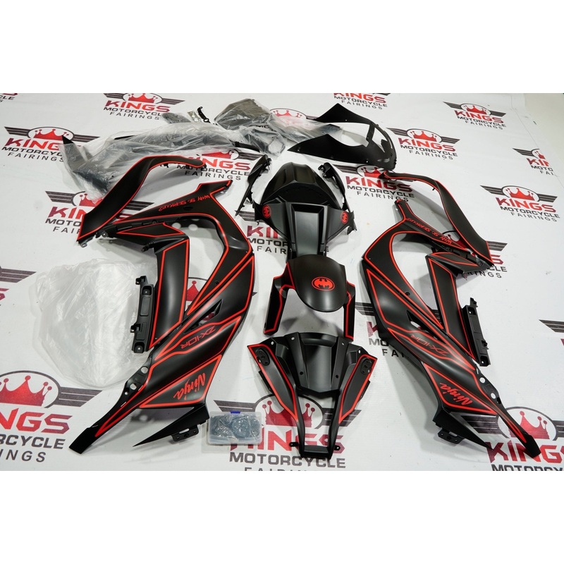 Fairing kit for a Kawasaki Ninja ZX10R (2011-2015) Matte Black & Red Batman No Seat Cowl No Bolt Kit No Tank