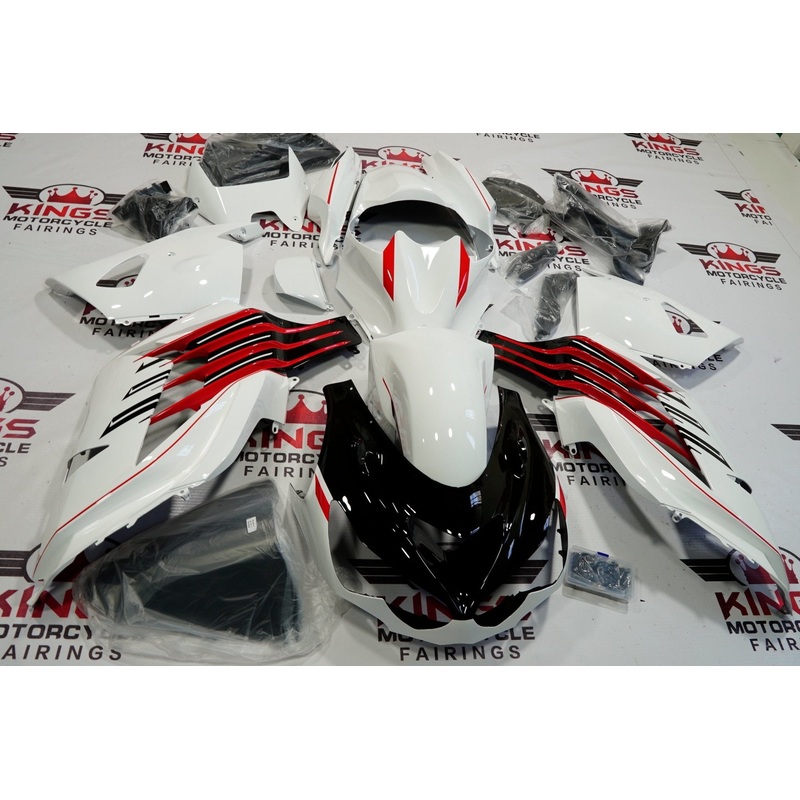 Fairings for Kawasaki Ninja ZX14R (2012-2024) White, Black, Red Clear Windscreen: Free No Seat Cowl No Bolt Kit