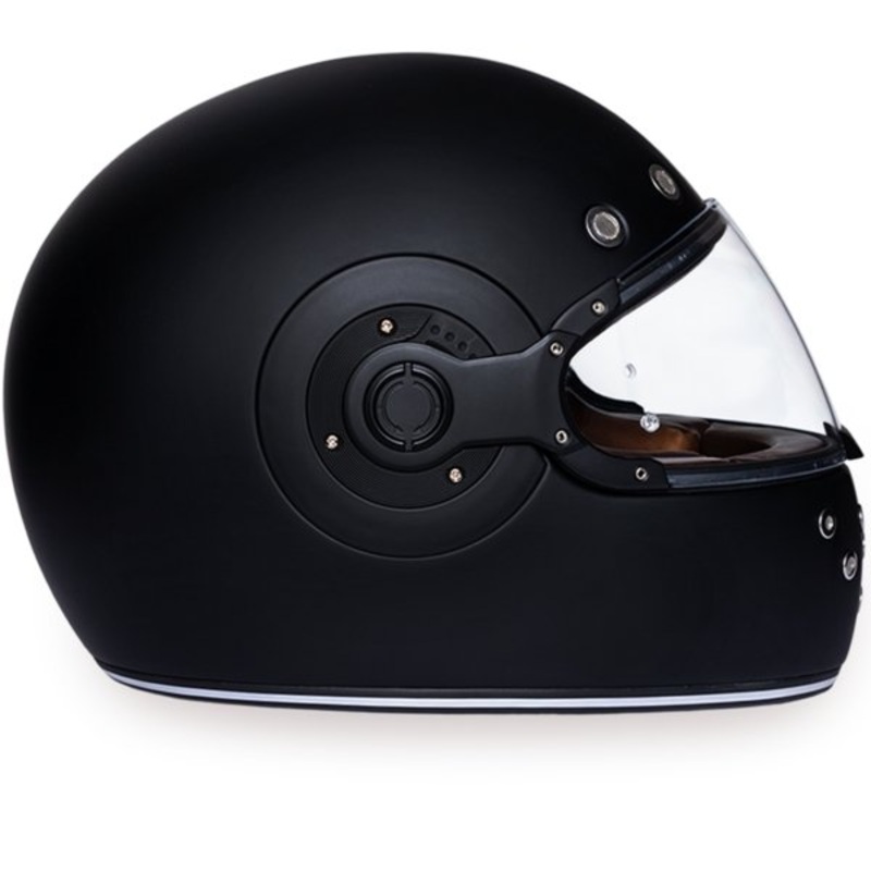 MATTE BLACK DAYTONA RETRO MOTORCYCLE HELMET – R1B XS