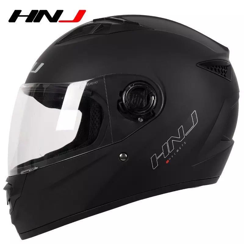 Matte Black HNJ Motorcycle Helmet with Clear Visor Clear Visor