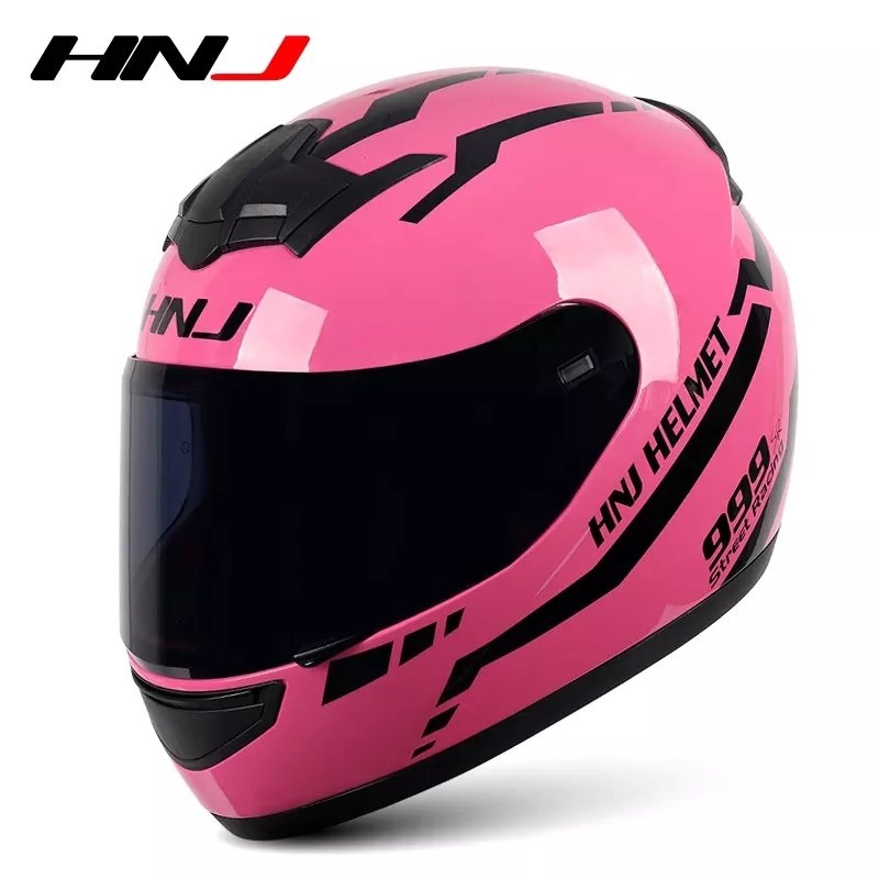 Pink & Black Warrior 999 HNJ Motorcycle Helmet Black Visor Small (S)= 50-53 CM’s