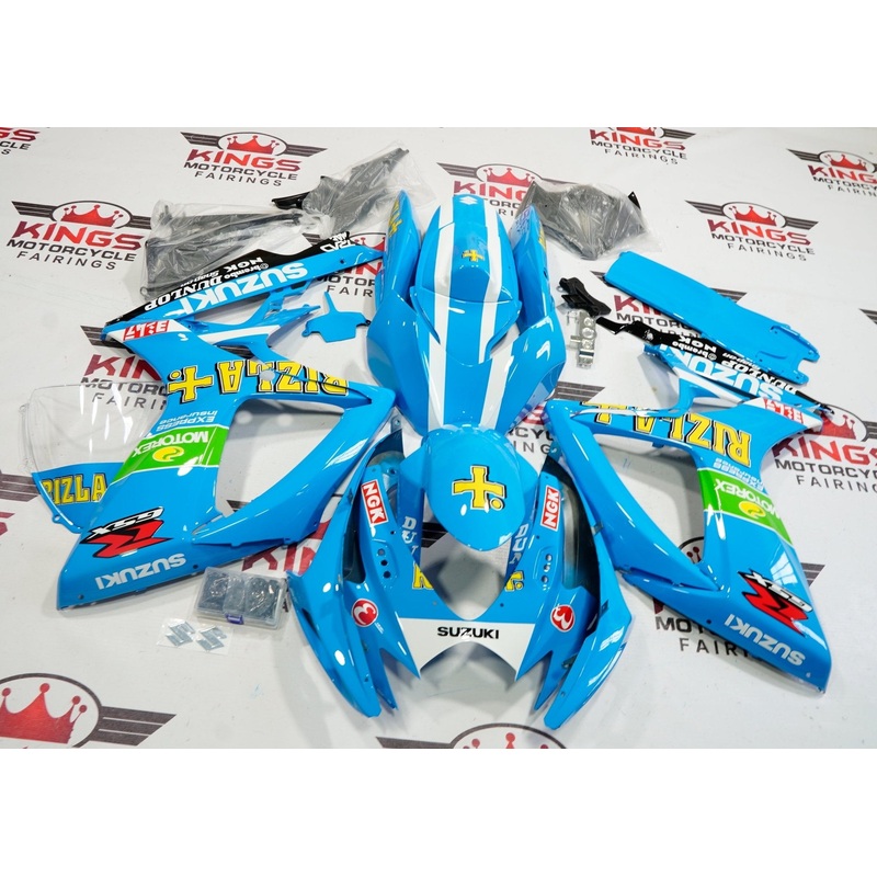Suzuki GSXR750 (2006-2007) Baby Blue & White Rizla Fairings No Seat Cowl No Bolt Kit No Tank