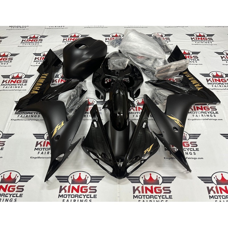 Yamaha YZF-R1 (2004-2006) Gloss Black, Matte Black & Gold Fairings No Seat Cowl No Bolt Kit No Tank