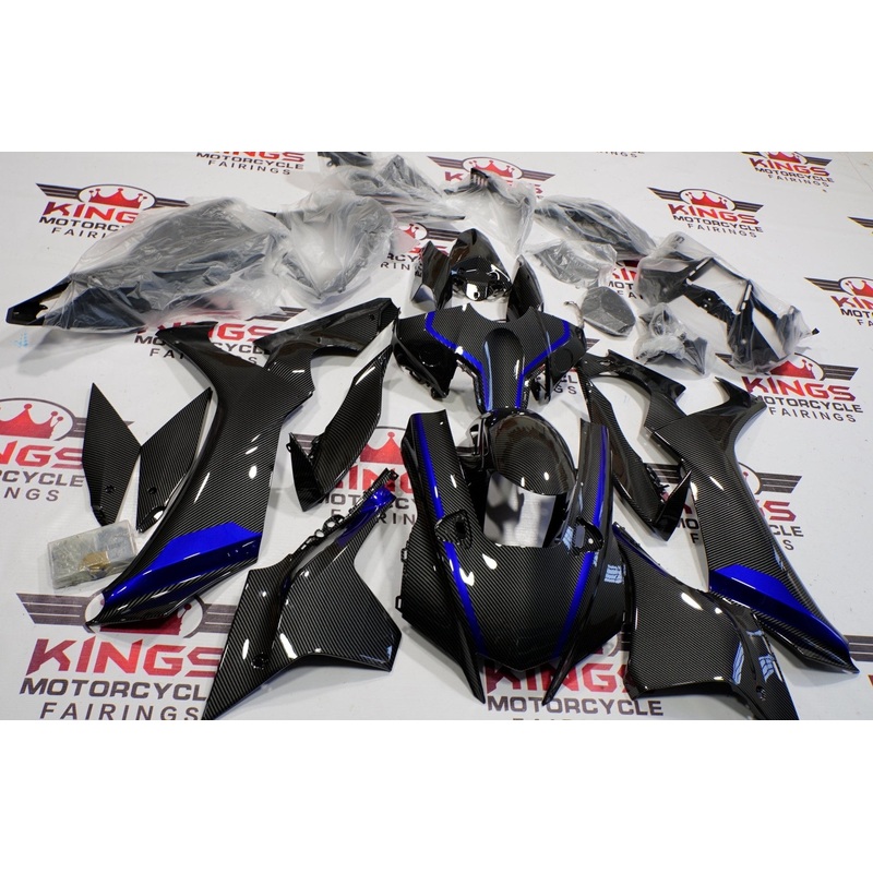 Yamaha YZF-R1 (2020-2025) Faux Carbon Fiber, Blue Fairings No Seat Cowl No Bolt Kit No Tank