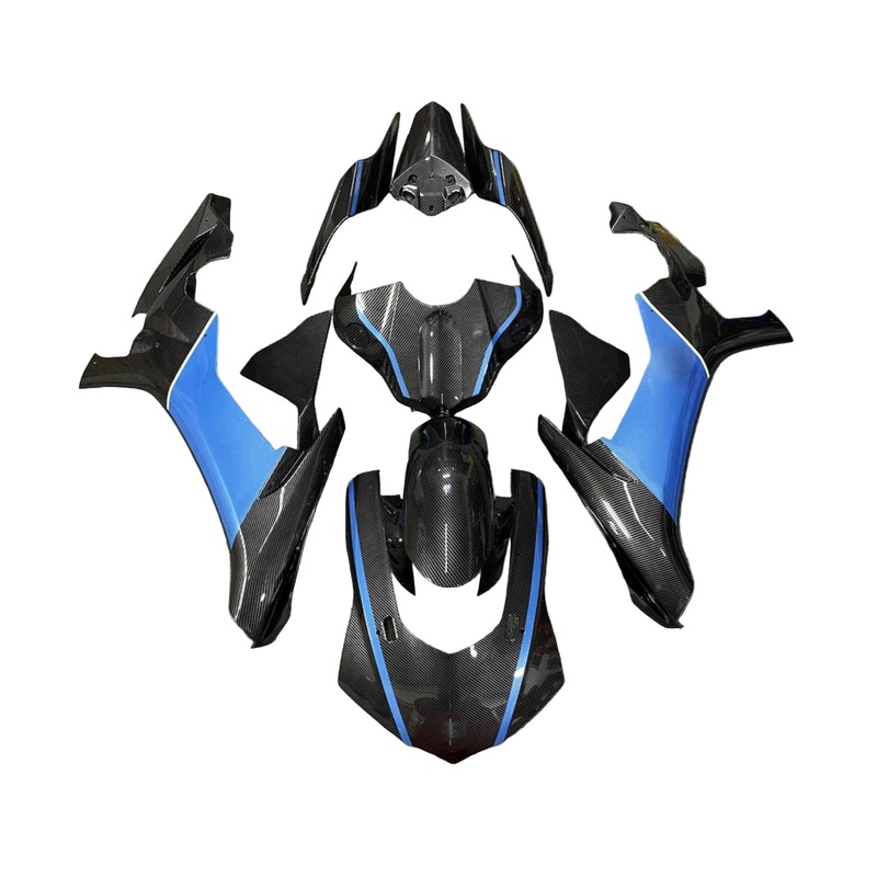 Yamaha YZF-R1 (2020-2025) Faux Carbon Fiber, Light Blue Fairings No Seat Cowl No Bolt Kit No Tank