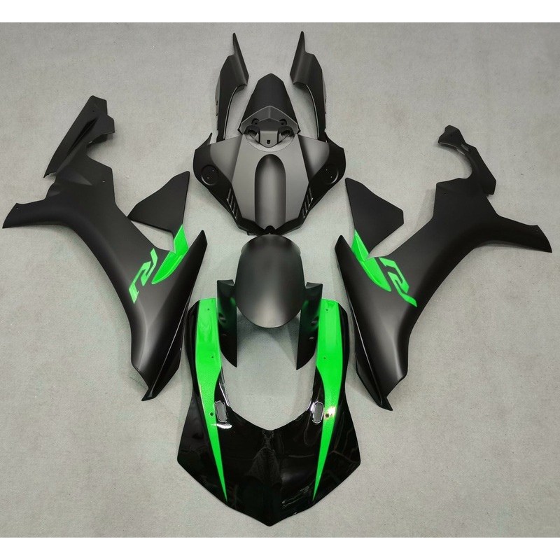 Yamaha YZF-R1 (2020-2025) Matte Black, Gloss Black, Green Fairings No Seat Cowl No Bolt Kit No Tank