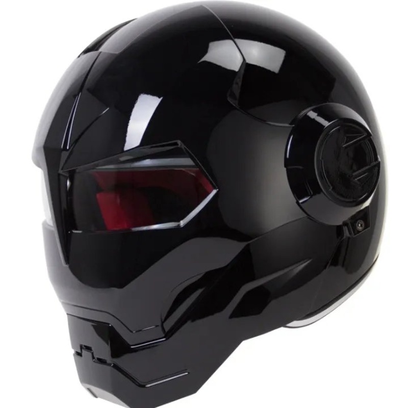 Black Iron Man Motorcycle Helmet Medium (M)= 57-58 CM’s