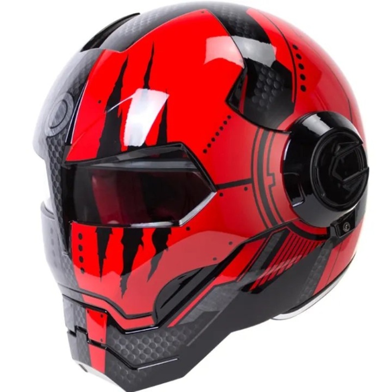 Black & Red Claw Scratch Iron Man Motorcycle Helmet Medium (M)= 57-58 CM’s