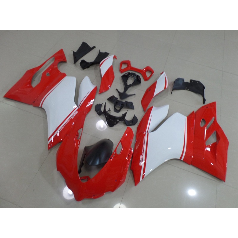 Ducati 1199 (2011-2014) Red & White Fairings No Tank No Seat Cowl No Bolt Kit
