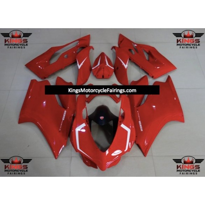 Ducati 899 (2011-2014) Gloss Red & White Fairings No Tank No Seat Cowl No Bolt Kit