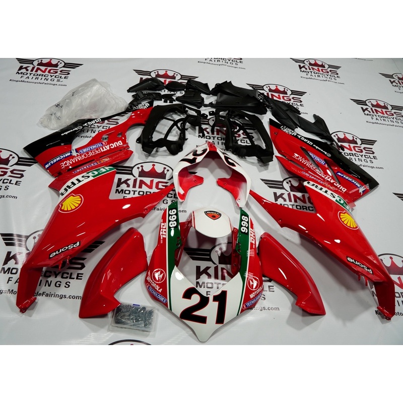 Ducati Panigale V2 (2020-2022) Red, White, Black, Green Fairings Clear Windscreen: Free No Seat Cowl No Bolt Kit