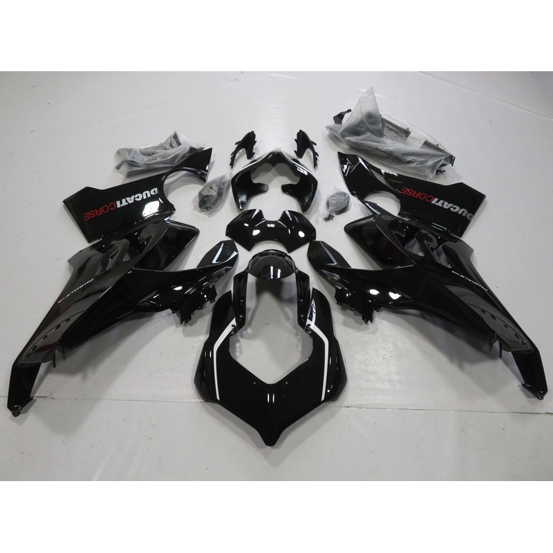 DUCATI PANIGALE V4 S (2020-2021) BLACK FAIRINGS Clear Windscreen: Free No Bolt Kit