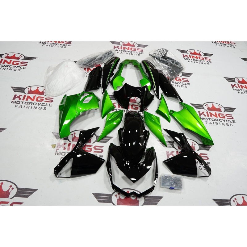 Fairing Kit for a (2010-2013) Kawasaki Z1000 Gloss Black & Green Matte Black & Green N/A Select Bolt Kit