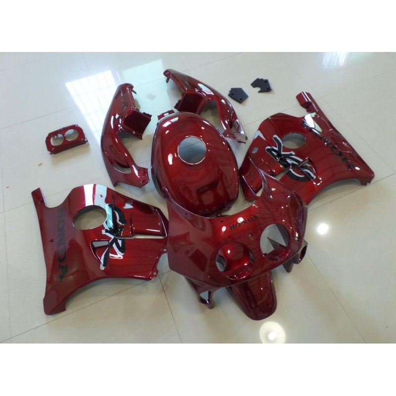 Honda CBR250 MC22 (1990-1998) Dark Red Fairings Clear Windscreen: Free Bolt Kit: No