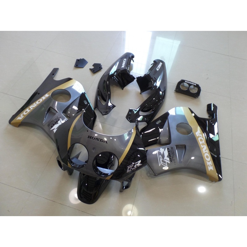 Honda CBR250 MC22 (1990-1998) Gray, Black, Gold & White Fairings Clear Windscreen: Free Bolt Kit: No