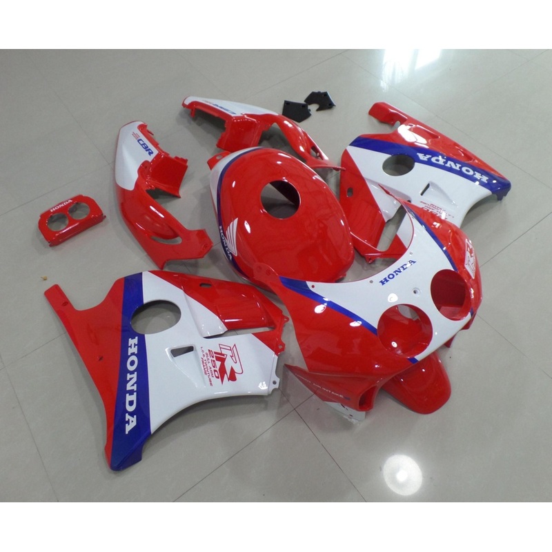 Honda CBR250 MC22 (1990-1998) Red, White, Blue Fairings Clear Windscreen: Free Bolt Kit: No