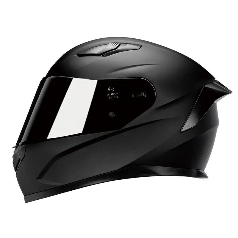 Matte Black Edge HNJ Motorcycle Helmet Black Visor Medium (M)= 52-53 CM’s