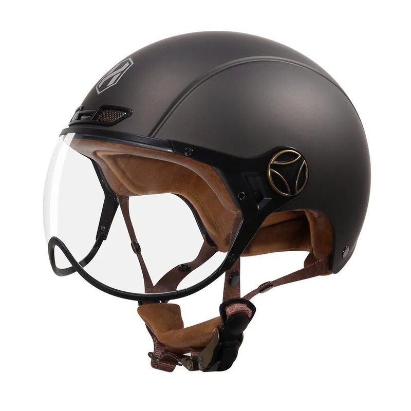 Matte Black Half Face Retro Space Motorcycle Helmet Small (S)= 50-53 CM’s