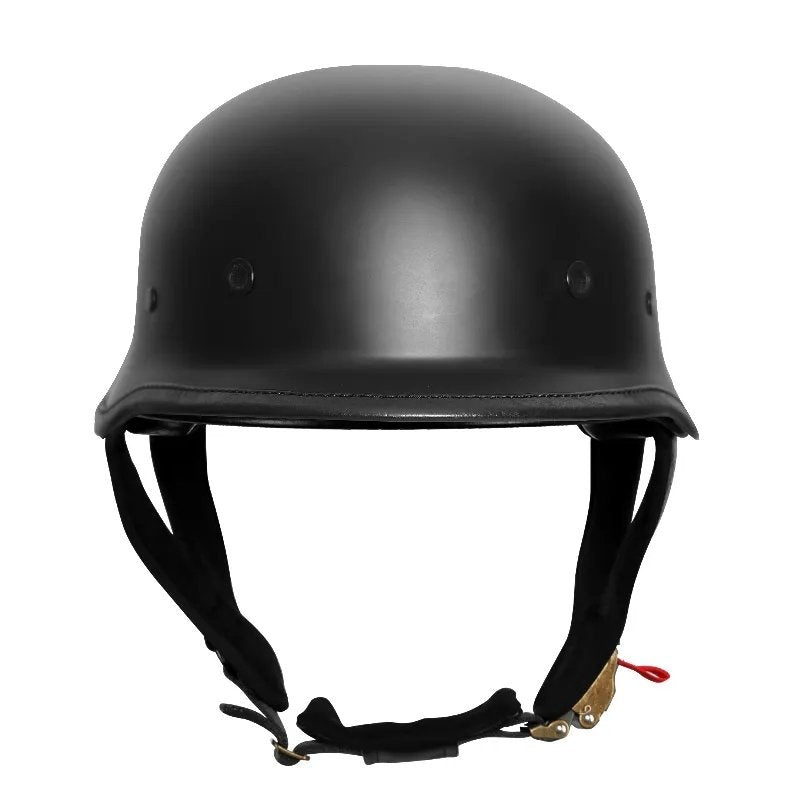 Matte Black Half Face Soldier Motorcycle Helmet Gloss Black Small (S)= 50-53 CM’s
