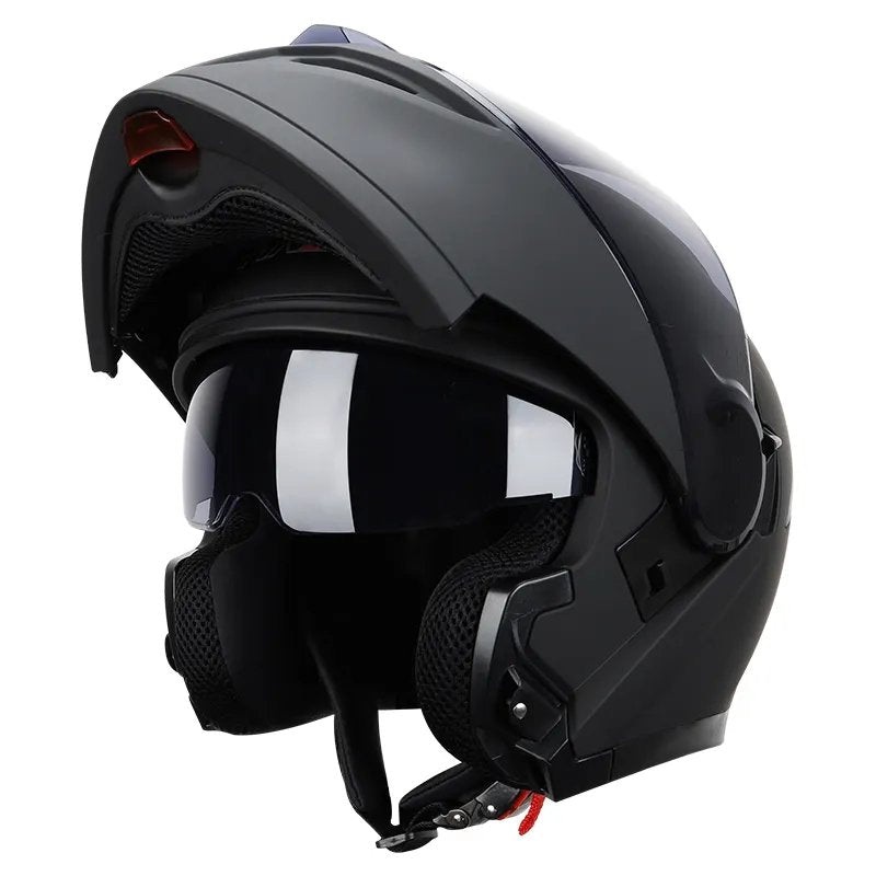 Matte Black Modular HNJ Motorcycle Helmet Clear Visor Large (L)= 59-60 CM’s