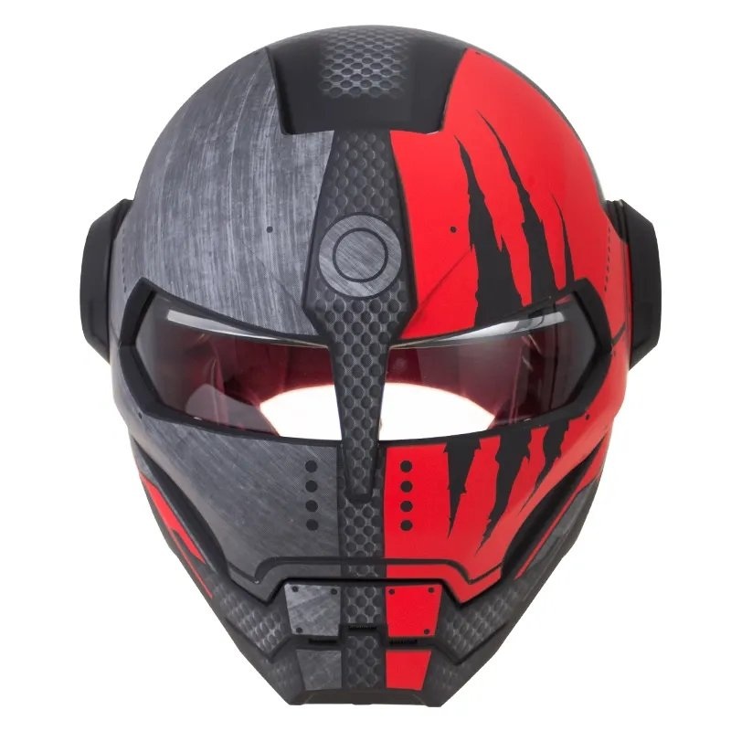 Matte Black & Red Claw Scratch Iron Man Motorcycle Helmet Medium (M)= 57-58 CM’s