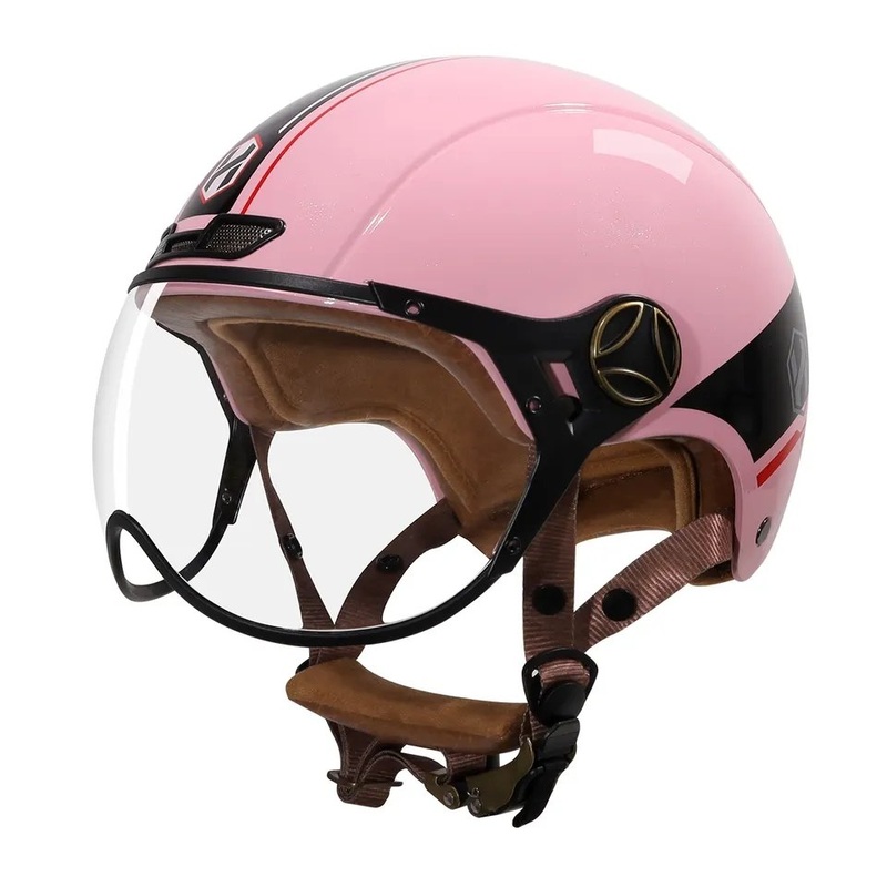 Pink, Black & Red Half Face Retro Space Motorcycle Helmet Small (S)= 50-53 CM’s