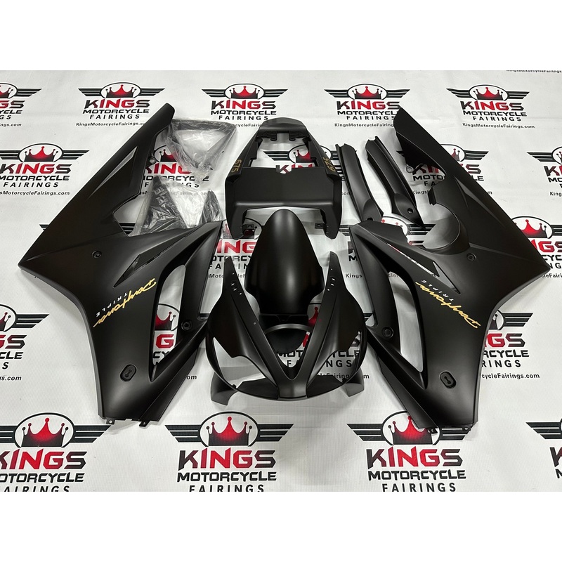 Triumph Daytona 675 (2006-2008) Matte Black Fairings Clear Windscreen: Free No Bolt Kit