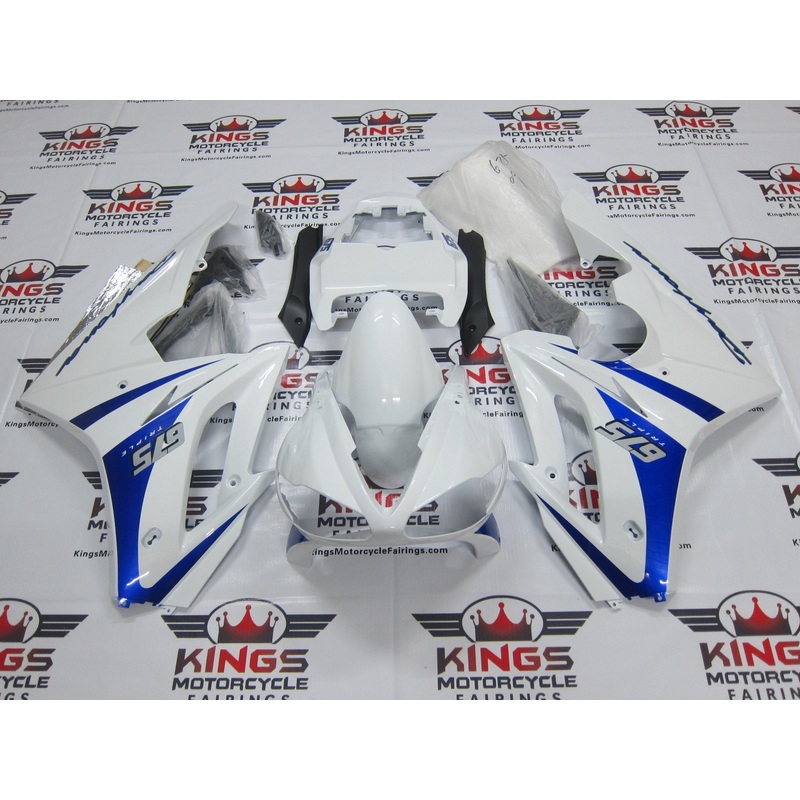 Triumph Daytona 675 (2009-2012) White, Blue Fairings Clear Windscreen: Free No Bolt Kit