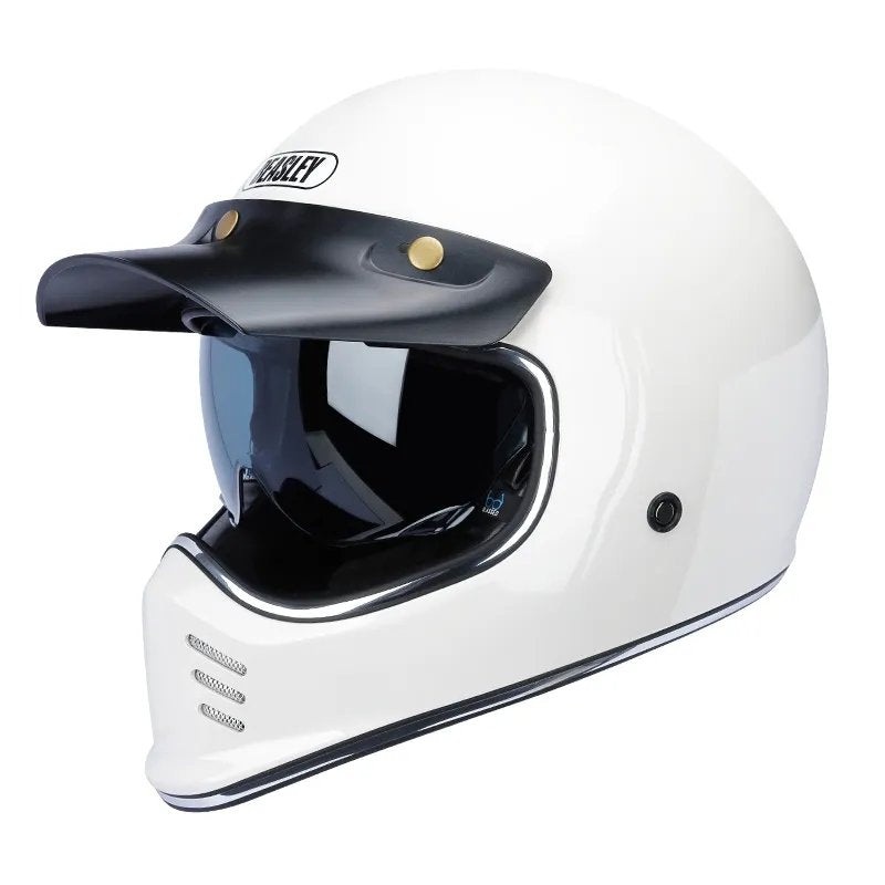 White Beasley Motorcycle Helmet Small (S)= 50-53 CM’s