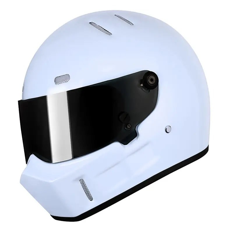 White Single Gill HNJ Motorcycle Helmet Small (S)= 50-53 CM’s