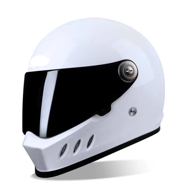 White Triple Gill HNJ Motorcycle Helmet with Clear Visor Small (S)= 50-53 CM’s Clear Visor