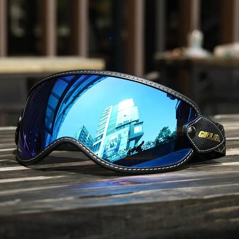 Beasley Motorcycle Helmet HD Bubble Goggles – Blue Blue