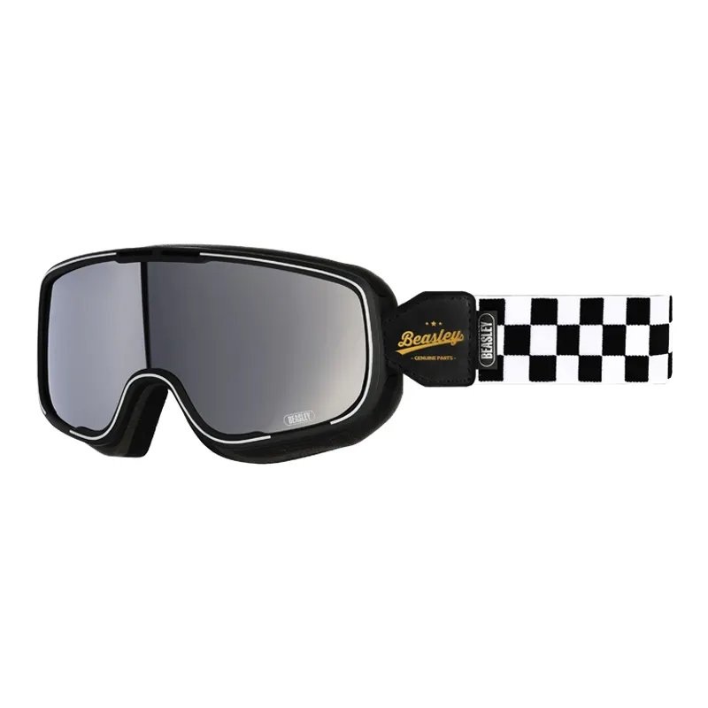 Beasley Motorcycle Helmet HD Goggles – Black & White Checkered Black-White-Checkered