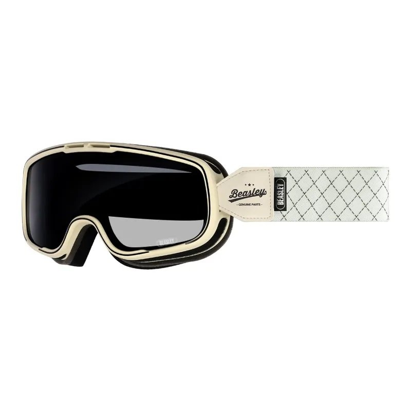 Beasley Motorcycle Helmet HD Goggles – White Cream White-Cream