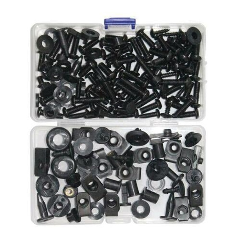 Black Bolt Kit for Motorcycle Fairing Installation – UnIversal Fit Black